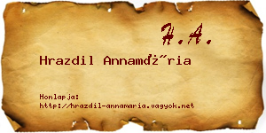 Hrazdil Annamária névjegykártya
